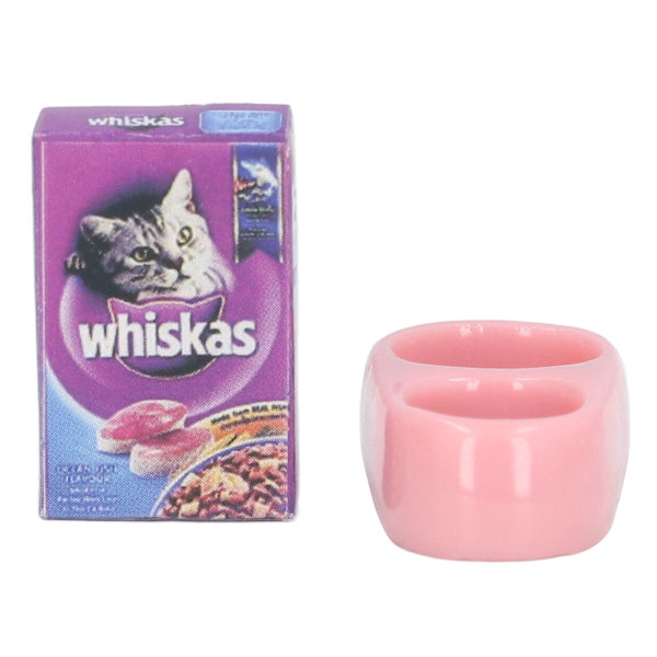 1 12 Mini Kæledyrsfodermodel Simulering Livsscene Levende Delikat Miniature Kat Hundefoder Dukkehustilbehør