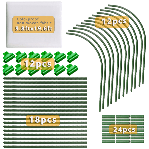 (Kohotettu ja levennetty 6-osainen set + 3*6 kuitukangaspakkauskoko: 45*37*8cm) Puutarha talven kylmänkestävä tunneli