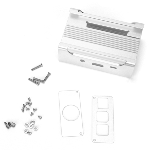 Metal suojakotelo kestävä CNC-työstö alumiiniseos kotelo Raspberry Pi 3rd Silver