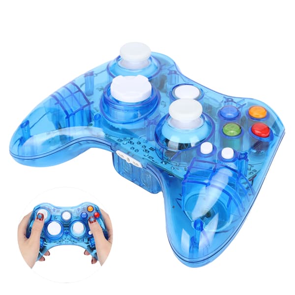 Transparent Trådløs Gaming Controller til X360 Windows PC med LED-lys