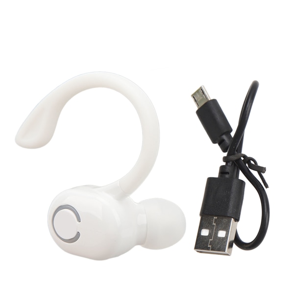 Støjreducerende Bluetooth Headset V5.2 Trådløs Bluetooth-ørestykke med mikrofon Lang Standby Ultralight til Truckers Office White