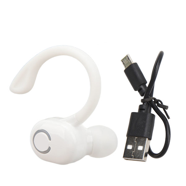 Støjreducerende Bluetooth Headset V5.2 Trådløst Bluetooth Øretelefon med Mikrofon Lang Standby Ultralet til Lastbilchauffører Kontor Hvid