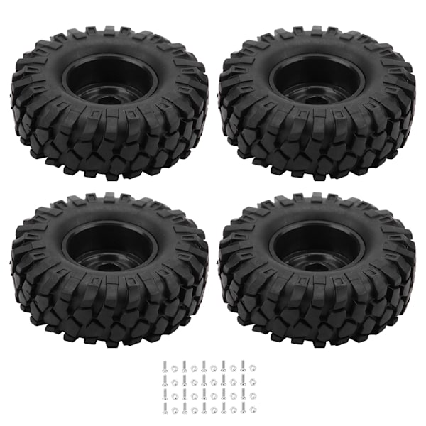 4 stk. Hjul Dæk Gummi Dæk Med Nav For 1/10 Skala RC Crawler Off Road Truck Bil