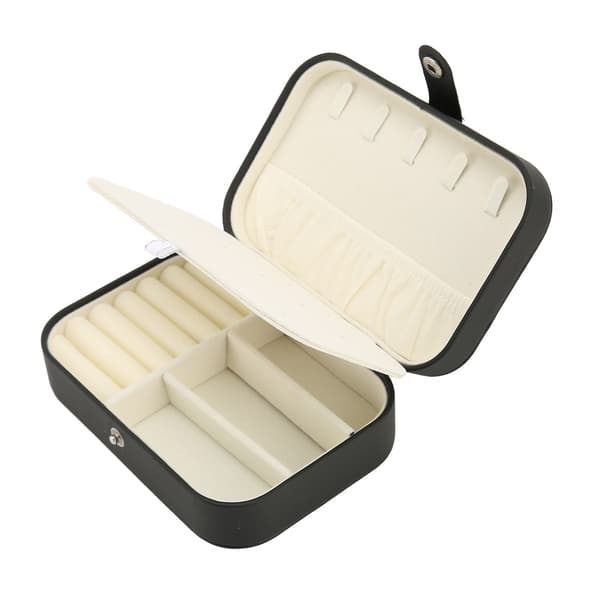 Smykkeskrin Multi Layer Rum Flip Åben Øreringe Halskæde Organizer Sort