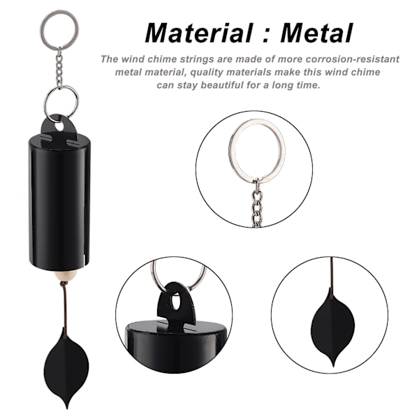 Ulkoilma retro kello yksittäinen metalli tuulikello pihakoriste Heroic Windbell (musta suuri tuote koko 9cm halkaisijaltaan, riippuva pituus 50cm)