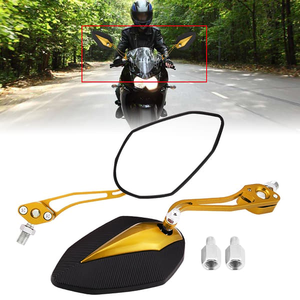 8mm 10mm Universal Motorcykel Backspeglar Gul Par