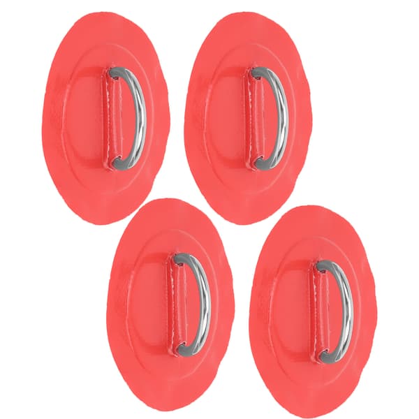 4 stk oppblåsbar båtkajakk DRing Pad Patch Marin fast spenne med elastisk strikk (rød patch)