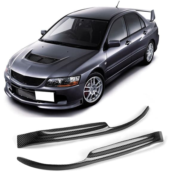 Kolfiber Strålkastar Ögonbryns Skydd Dekal Passar Mitsubishi EVO7-9 2003-2007