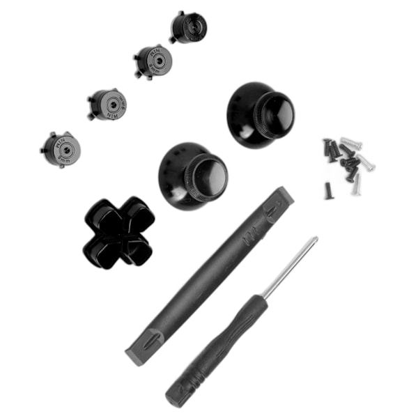 Knappesett for utskifting av aluminiumlegering Dpad-knapper for PS5-kontrollertilbehør Svart
