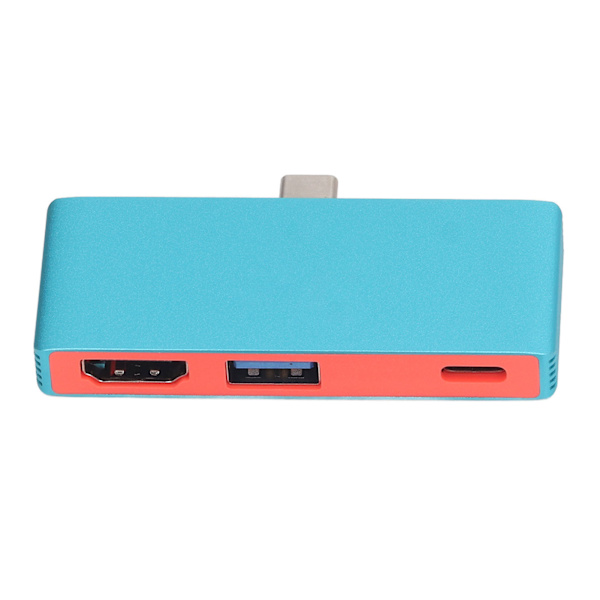 3-in-1 Type-C-telakointiasema, kannettava latausasema, 4K HD -multimedialiitäntä, PD ja USB 3.0, sininen