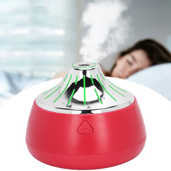 200 ml USB Luftfuktare Aromaterapi Diffuser Mini Mist Maker med Skrivbordslampa Röd Silver
