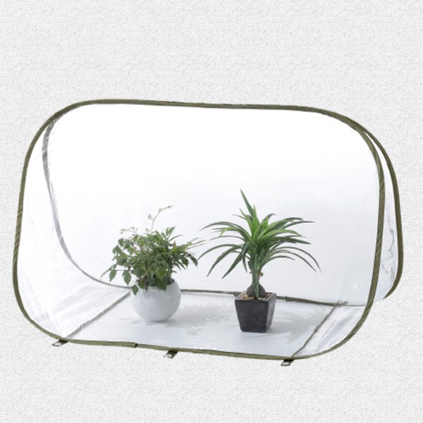 (90x52x62cm) Vikbar thermal mini växthus triangulär blomma växthus transparent ljusgenomsläppande isolering cover blomsterskjul pack