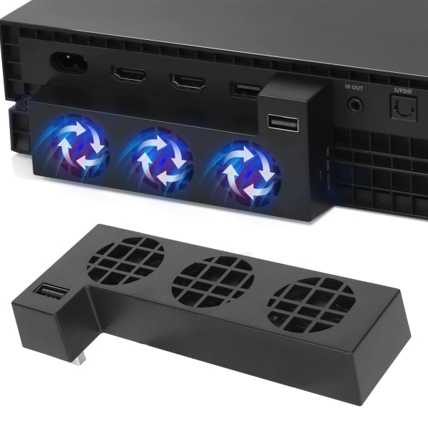 USB jäähdytystuuletin Xbox One X:lle Hiljainen ja tehokas lämmönpoisto pelikonsolin jäähdytystuuletin 3 jäähdytystuulettimella 5V 1A