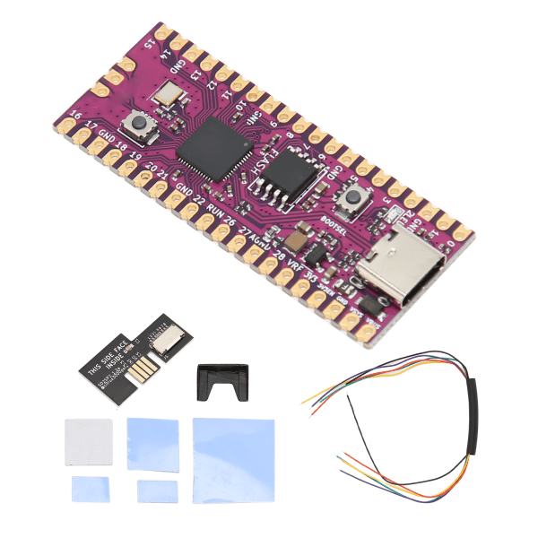 RasPi-levylle tarkoitettu kaksoisydin 264 kt ARM Cortex M0+ -suoritin, joustava mikrokontrollerikortti SD2SP2 SDLoad SDL -sovittimella, musta