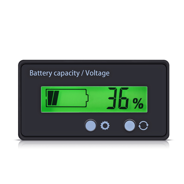 LCD-skjerm Bakgrunnsbelyst Universal Batterikapasitet Spenningsmåler Tester Voltmeter Monitor- W