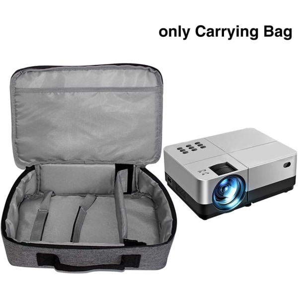 (Sort og grå) Projektor bæretaske med håndtag - Letvægts universal projektor rejsetaske