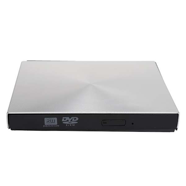 Extern USB 3.0 DVD-brännare Optisk Enhet för Stationär Dator Notebook Windows 98 ME 2000 XP Silvergrå