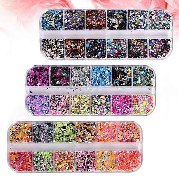 3 kpl Glitter Paljetti