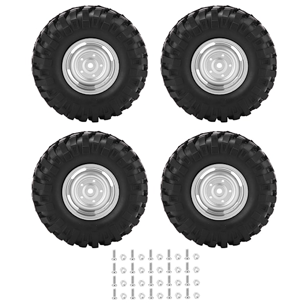 4 stk. Hjul Dæk Gummi Dæk Med Nav For 1/10 Skala RC Crawler Off Road Truck Bil