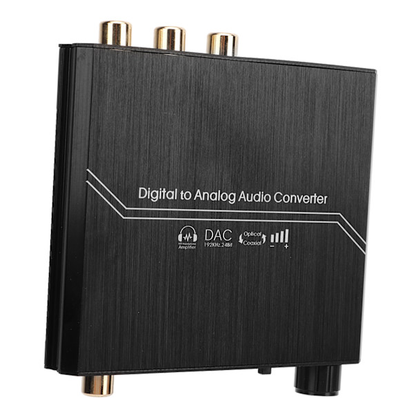 192KHz Digital til Analog Lydkonverter med Volumjustering Digital Optisk Koaksial til Analog Stereo RCA 3,5 mm Jack Konverter