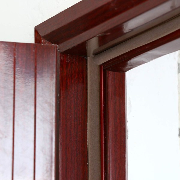 D-profil packningslist, dörr- och fönstertätning med stark vidhäftning, ljudisolering och väderskydd, 6 meter (brun)