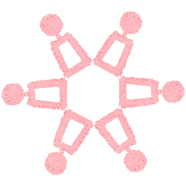 3 Par Örhängen Rosa Geometriska Ihåliga Trapetsoida Droppande Hängande Mode Örhängen