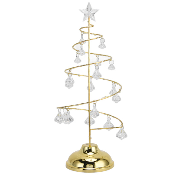 Varmt Guld LED Juletræ Bordlampe - Elegant Krystal Lys til Soveværelse, Badeværelse og Trappe Dekoration