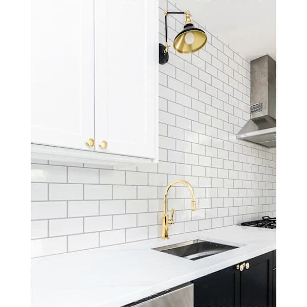 10-pack White Subway Tile Self-Adhesive, Peel and Stick Backsplash Kitchen Bathroom, 3D Brick Vinyl Self-Adhesive Paper