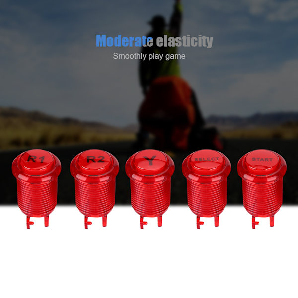 822B Enstaka DIY Arcade Joystick Tillbehörssats för Arkad / Fighting Hemspel USB-set i Amerikansk Stil (Röd)