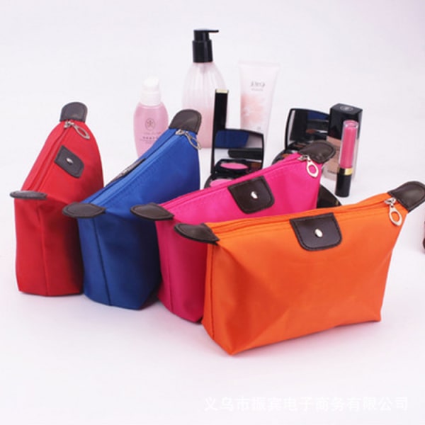 En liten svart kosmetisk väska, kosmetisk väska, necessär, kosmetisk borste mini resväska, kosmetisk väska för resor, semester och vardag