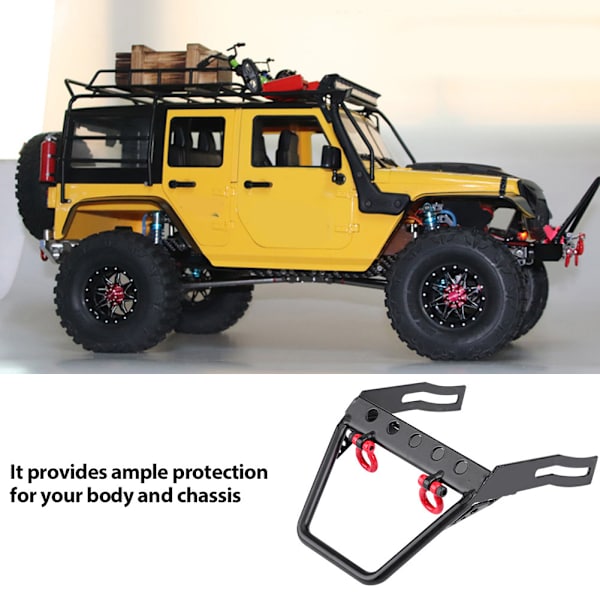 RC-kiipeilijän teräksinen etupuskuri vinssikiinnityksellä Axial SCX10 1/10 kauko-ohjattavalle autolle (tasainen)