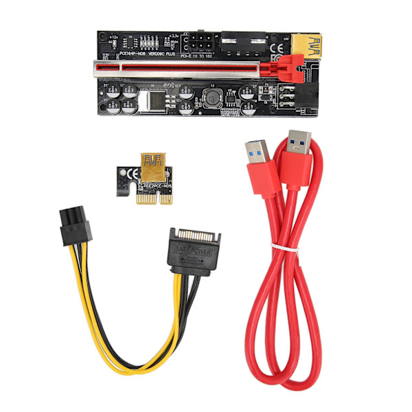 PCIe Riser-kort 1x til 16x skærmet adapter stabil forbindelse til Windows Linux