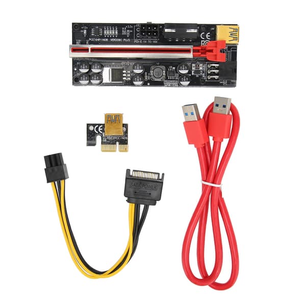 PCIe Riser-kort 1x til 16x skjermet adapter stabil tilkobling for Windows Linux