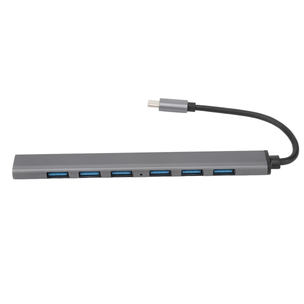 7-i-1 Typ C-hub i aluminiumlegering, dockningsstation, multiport-adapter, dongle, plug and play för PC