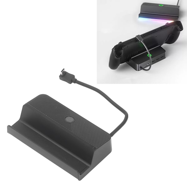 Dockingstation Svart 6 i 1 Laddningsbas RGB LED Hub Dockingstation för Steam Deck RGB