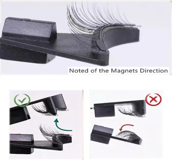 Magnetic False Eyelashes, Reusable Set with Clip, No Glue, 3D, Natural Look, Long-lasting