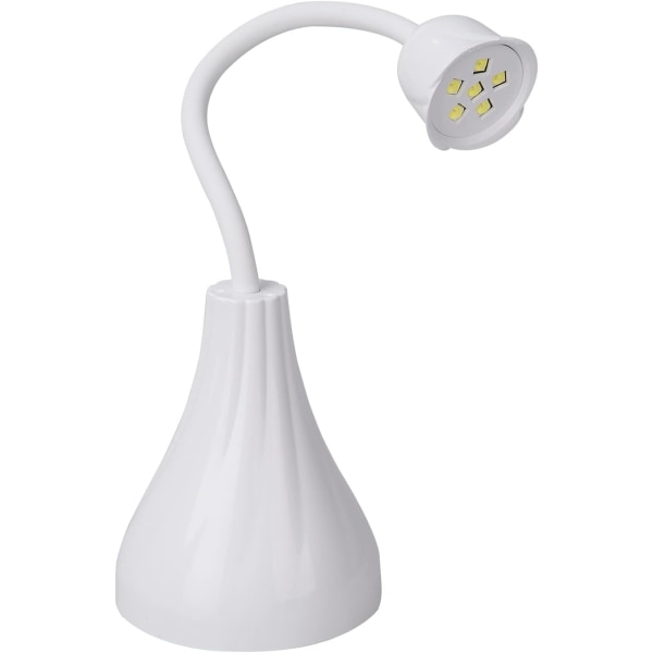 Bærbar mini negletørker, 16W trådløs oppladbar LED UV-neglelysherdende neglelampe med USB-kabel (hvit)