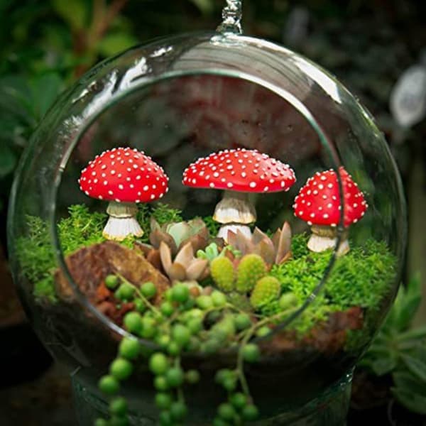 3 stk. Mini Soppfigurer Hagepynt DIY Landskapsdekor