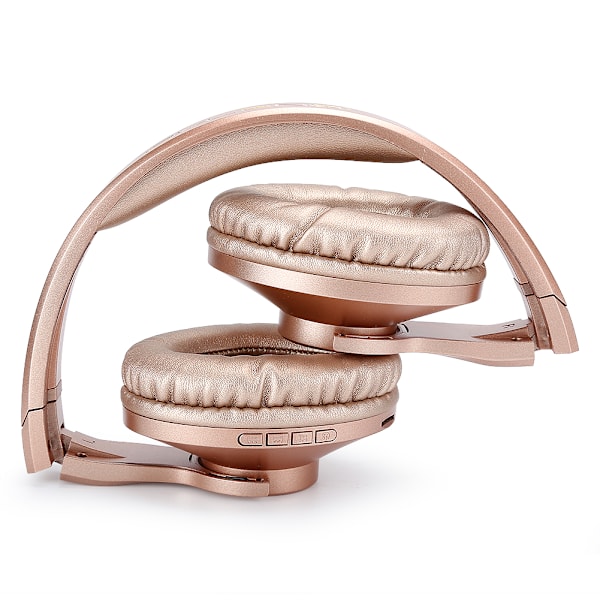 BT602 Lättvikts Trådlösa Bluetooth 4.2 Spelheadset ABS On-Ear Hörlurar Stereo Guld