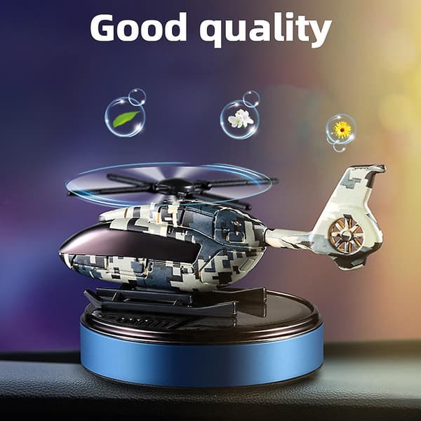 Personlige solcelledrevne bilparfumer med helikopter bilparfume diffuser ornament til bilindretning Blue