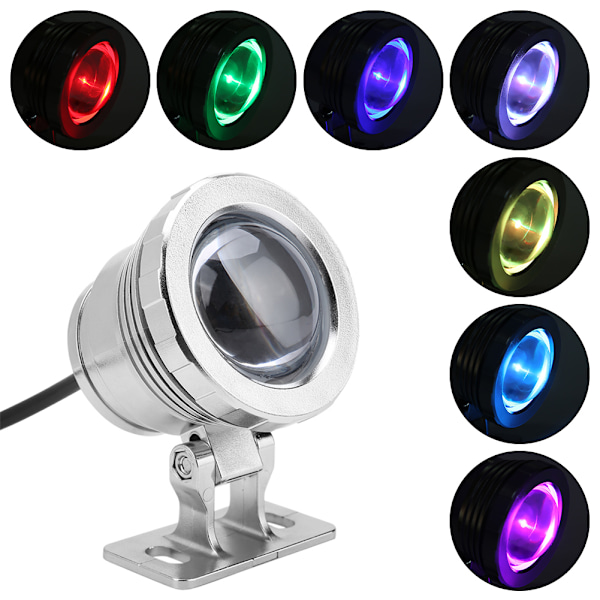 10W RGB Vedenkestävä LED-allasvalo kaukosäätimellä - Hopeapuutarhavalo ulkokäyttöön