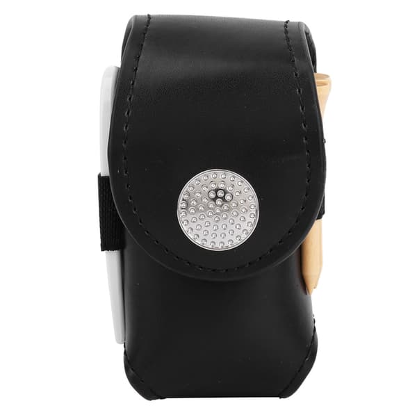 Mini PU Golfboldtaske med Tee og Divot Bærbart Tilbehør Sort