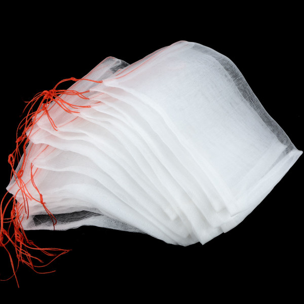 (20 stk) Nylon nettingpose frøpose stor frøbløtleggingspose frukt insektsikker gasbind 25*15