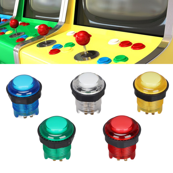 5 stk Arcade-trykknapper Profesjonelle LED-belyste trykknapper for spillmaskin 12V