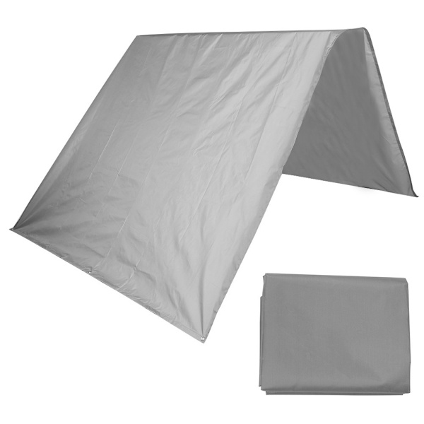 190T Polyester Taffeta Solsejl Markise Baldakin til Udendørs Havegård Have Terrasse 132x226cm Grå