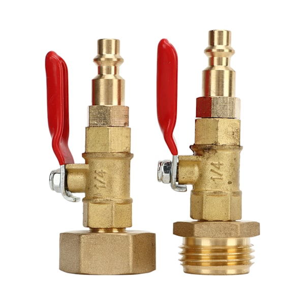2 stk. Messing Vinteraftapningsadapter 3/4 Indvendig og Udvendig Gevind Messing Hurtigadapter