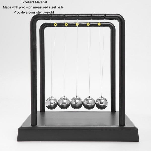 Newtons Cradle Balance Balls Stress Relief Physics Learning Swing Balance Ball Dekoration Svart 6,61 X 5,67 X 7,2 tommer