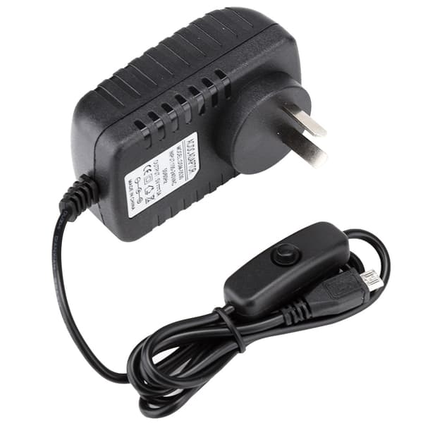 5V 3A Micro USB Strömadapter med Strömbrytare för Raspberry Pi 3B 3B+ 3A+ 100V 240V AC Ingång