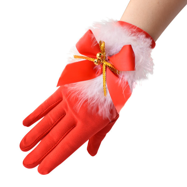 2 par søde fjerklokker juledragt med handsker Ela