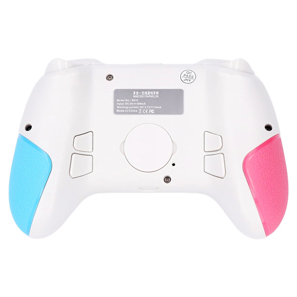 Trådløs Spilcontroller med 4 Programmerbare Knapper, 6-akset Sensor, USB-controller til Konsol, Pink Blå